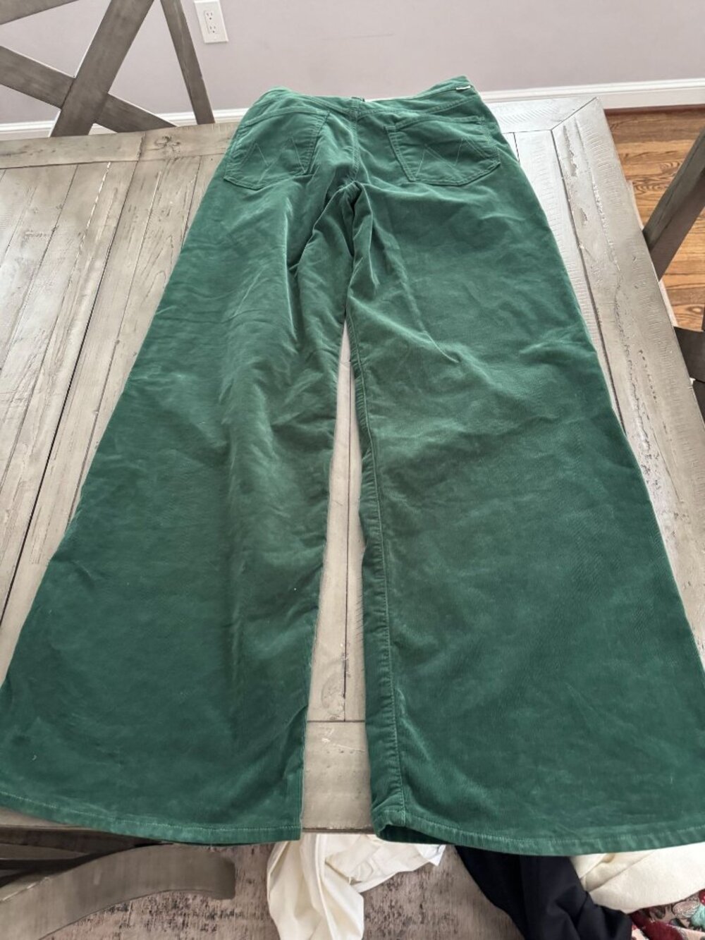 MOTHER The Ditcher Roller Zip Sneak Hopscotch Dark Green Cord Size 29 - Picture 3 of 3